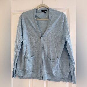 J. Crew Light Blue V-Neck Cardigan Sweater